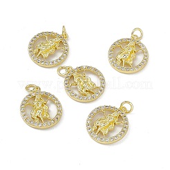 Real 18K Gold Plated Brass Micro Pave Clear Cubic Zirconia Pendants&nbsp;KK-E068-VB409-6