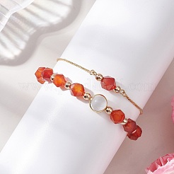 2Pcs 2 Styles Natural Carnelian Beaded Bracelets&nbsp;BJEW-JB13009-02