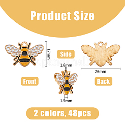 48Pcs 2 Colors Alloy Enamel Pendants&nbsp;ENAM-DC0001-47