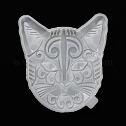 Cat Face DIY Silicone Molds&nbsp;LS-AJEW-D052-04