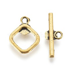Tibetan Style Alloy Rhombus Toggle Clasps&nbsp;PALLOY-J471-26AG