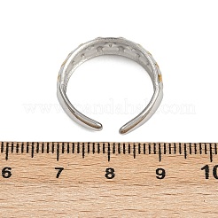304 Stainless Steel Double Color Cuff Rings&nbsp;RJEW-S635-01GP-08
