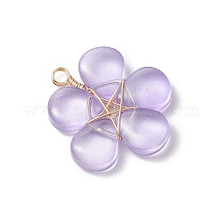 Copper Wire Wrapped Glass Pendants&nbsp;PALLOY-JF03439