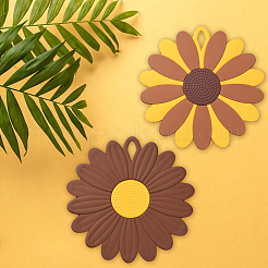 2Pcs 2 Style Flower Silicone Hot Pads&nbsp;AJEW-GF0011-17B