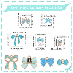 54Pcs 9 Styles Alloy Enamel Pendants&nbsp;ENAM-SC0005-87