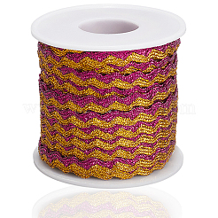 17M Sparkle Polyester Metallic Wavy Fringe Trim Ribbon&nbsp;OCOR-GF0004-47C