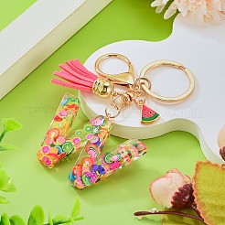 Fruit Series Letter Resin Keychains&nbsp;KEYC-TAC0033-02W