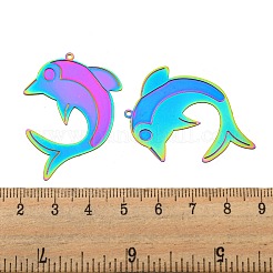 Ion Plating(IP) 304 Stainless Steel Etched Metal Embellishments Pendants&nbsp;STAS-G328-05E-RC