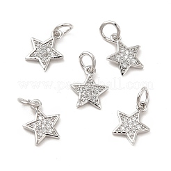 Brass Micro Pave Cubic Zirconia Charms&nbsp;KK-E068-VB247