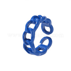 Spray Painted Alloy Oval Curb Chain Cuff Rings for Women&nbsp;WG64013-03