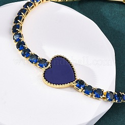 Brass Micro Pave Cubic Zirconia Link Chain Bracelets for Women&nbsp;BJEW-K273-01G