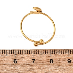 304 Stainless Steel Open Cuff Ring for Women&nbsp;RJEW-A071-01A-G
