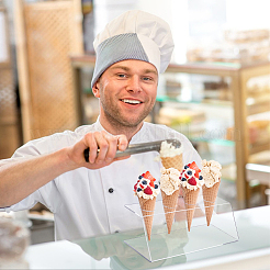 4-Hole Acrylic Display Stands for Ice Cream Cone&nbsp;ODIS-WH0043-192