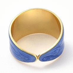 Enamel Plain Band Open Cuff Rings&nbsp;RJEW-E069-01G-08