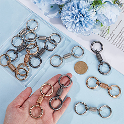12Pcs 3 Colors Nordic Retro Zinc Alloy Double Spring Ring Clasps&nbsp;FIND-SC0012-87B