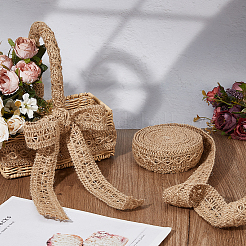 10M Burlap Braided Ribbons&nbsp;OCOR-WH0093-32