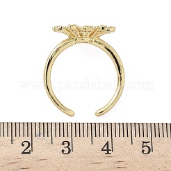 Brass Micro Pave Cubic Zirconia Cuff Open Rings&nbsp;RJEW-H256-06G