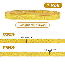 7M Polyester Jacquard Floral Ribbons&nbsp;SRIB-WH0011-136