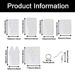 6Pcs DIY Geometry Earrings Silicone Resin Casting Molds&nbsp;DIY-CD0001-27