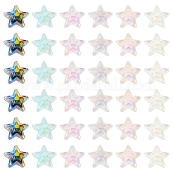 108Pcs 6 Colors UV Plating Rainbow Iridescent Transparent Acrylic Beads&nbsp;OACR-TA0003-62
