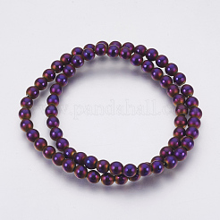 Electroplate Non-Magnetic Synthetic Hematite Beads Strands&nbsp;G-F585-C03-6mm
