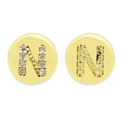 Brass Micro Pave Clear Cubic Zirconia Beads&nbsp;KK-T030-LA843-NX3