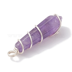 Natural Mixed Gemstone Pointed Pendants&nbsp;PALLOY-JF02674-02