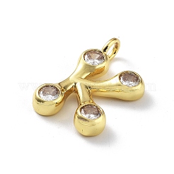 26Pcs 26 Styles Rack Plating Brass Micro Pave Cubic Zirconia Pendants&nbsp;KK-P247-09G