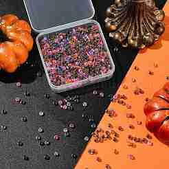 50G 3 Colors Halloween Transparent Glass Round Seed Beads&nbsp;SEED-FS0001-41