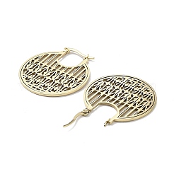 304 Stainless Steel Hollow Round Hoop Earrings for Women&nbsp;LS-EJEW-R156-10G