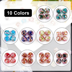 40Pcs 10 Colors Handmade Gold Sand Lampwork Beads&nbsp;LAMP-CA0001-06