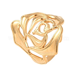 Adjustable 304 Stainless Steel Cuff Open Rings for Women&nbsp;RJEW-T029-01G
