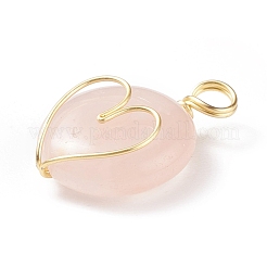 Natural Rose Quartz Gemstone Pendants&nbsp;PALLOY-JF01751-05