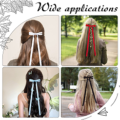 Big Bowknot Polyester Alligator Hair Clips&nbsp;AJEW-CP0008-39C