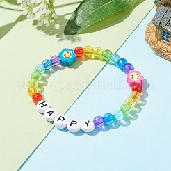 Transparent & Opaque Acrylic Beaded Bracelets for Kids&nbsp;BJEW-JB06504