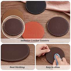 4Pcs 4 Colors Imitation Leather Coasters&nbsp;AJEW-PH0012-14