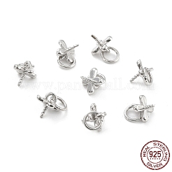 Rhodium Plated 925 Sterling Silver Peg Bails&nbsp;STER-Z001-013P