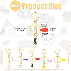 5Pcs Alloy Enamel Keychains&nbsp;KEYC-YW00256