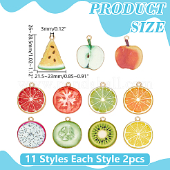 22Pcs 11 Styles Zince Alloy Enamel Pendants&nbsp;FIND-WR0012-13