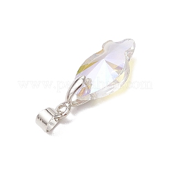 5Pcs Brass and Glass Pendants&nbsp;PALLOY-JF03365