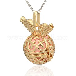 Golden Tone Brass Hollow Round Cage Pendants&nbsp;KK-J234-07G