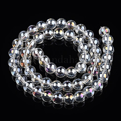 Electroplate Transparent Glass Beads Strands&nbsp;GLAA-T032-T8mm-AB13