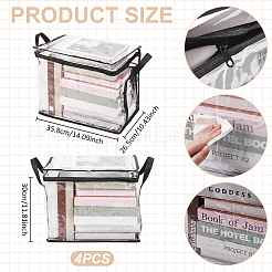 Large Capacity Transparent PVC Plastic Zipper Bags with Handle for Book Storage&nbsp;ABAG-WH0040-60A
