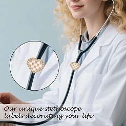 12Pcs Flower Alloy & Resin Enamel Stethoscope Pendant Decorations&nbsp;HJEW-SW00237