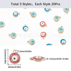60Pcs 3 Colors Epoxy Resin Enamel Evil Eye Charms&nbsp;RESI-SC0003-27