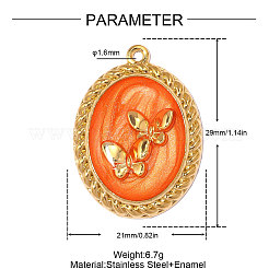 304 Stainless Steel Enamel Pendants&nbsp;STAS-OY014-09G