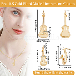 6Pcs 3 Style Brass Pendants&nbsp;KK-BBC0012-93
