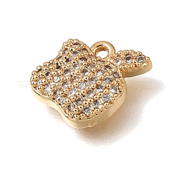 Brass Micro Pave Clear Cubic Zirconia Charms&nbsp;CU-K001-20G