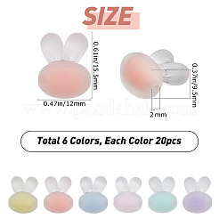 120Pcs 6 Colors Transparent Acrylic Rabbit Head Beads and 1 Roll Elastic Crystal Thread&nbsp;DIY-SC0016-22