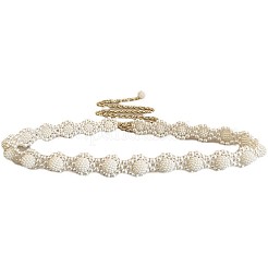 Flower Plastic Imitation Pearl Beaded Alloy Waist Belly Chains for Women&nbsp;FS-WG81ED8-01